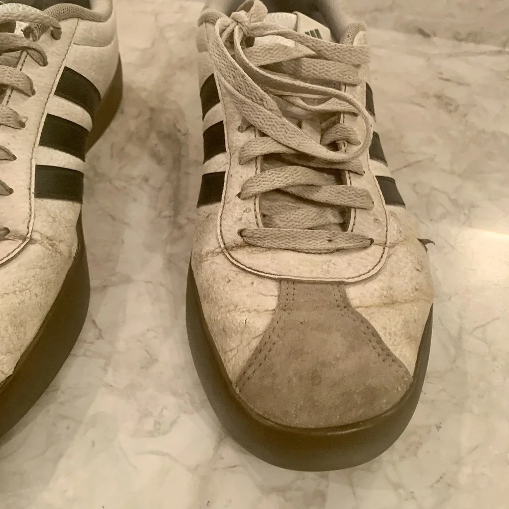 Adidas Sneakers Men's 10 Shoes White Blue Stripes - Picture 13 of 15